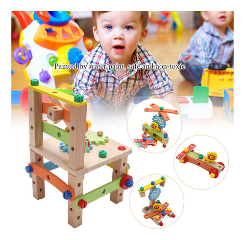 . Juguete De Silla De Montaje Multifuncional De Madera For