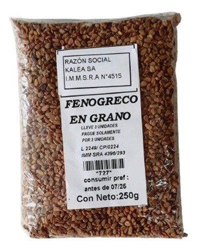 Fenogreco En Grano 250g Lleve 3 Pague Solo 2