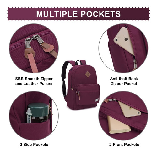 Mochila Casual Ravuo Para Mujer, Clásica Resistente Al Agua.