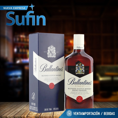 Imagen 2 de 3 de Whisky Ballantines Fines 750ml Scotch Con Estuche - Sufin