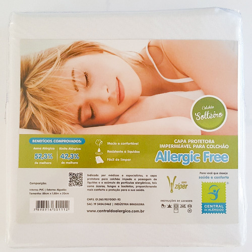 Kit Capas Antiácaro: 1 Colchão Solteiro + 1 Fronha ALG / Pvc