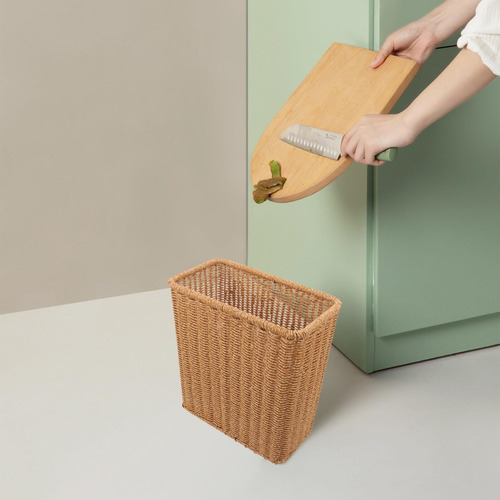 Bote De Basura Tejido, Pequeño Bote De Basura Rectangular
