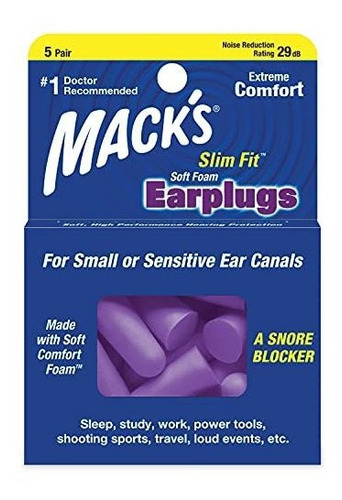 Tapones Para Oídos - Mack's Slim Fit Soft Foam Earplugs 5 Pa