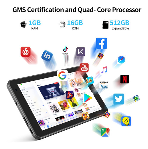 Saiwan Tablet Android 7 Pulgadas, Tablet Portátil 3g Lte, Wi