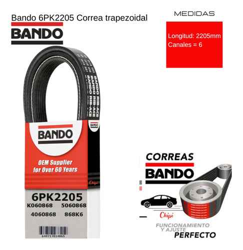 Correa Aire Acond Dodge Durango V8 4.7l 4670/285 2004 2006