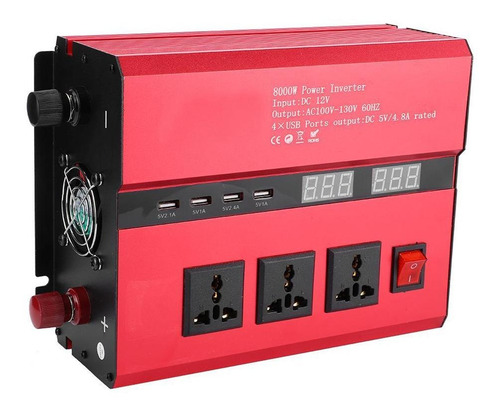 Imagen 5 de 9 de 8000w 12v A 110v Transformador Inversor De Voltaje Correcto