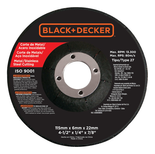 Esmeril Angular 4-1/2 820w+2discos Black+decker Bdeg820-b2c