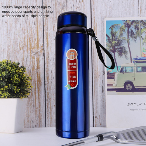 Botella De Agua Aislante De Acero Inoxidable De 1000 Ml Para