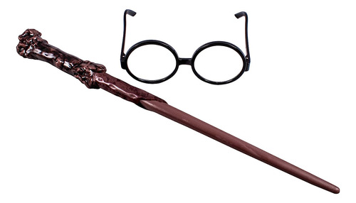 Harry Potter Juego Accesorios Varita Disfraz Y Lentes Negro