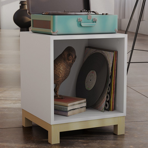 Móvel Nicho Cubo Porta Vinil Lp Disco - Mdf Branco