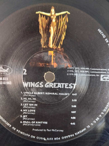 Lp Disco De Acetato De Wings Greatest (Usado)