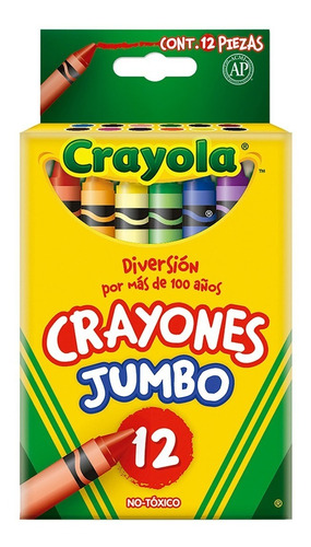 Caja Crayones Crayolas 12 Unidades Colores Surtidos Febo