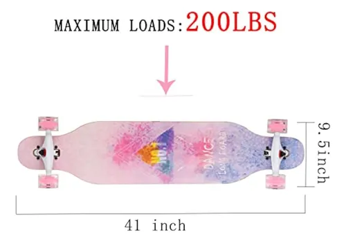 Monopatín Longboard De 41 Pulgadas | Cruising, Carving,