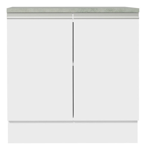 Mueble Bajo Mesada Glamy Madesa 2 Puertas 80cm Blanco Blanco