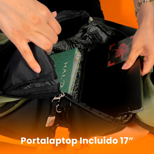 Mochila Halo Mitica Backpack Hal025bp194a Color Verde