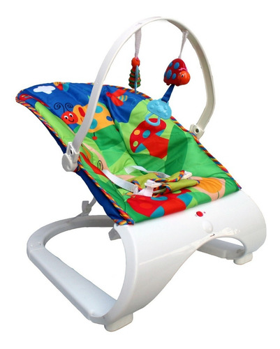 Cadeira Descanso Bebê Acolchoada C/ Som E Vibração Divertida Cor Azul