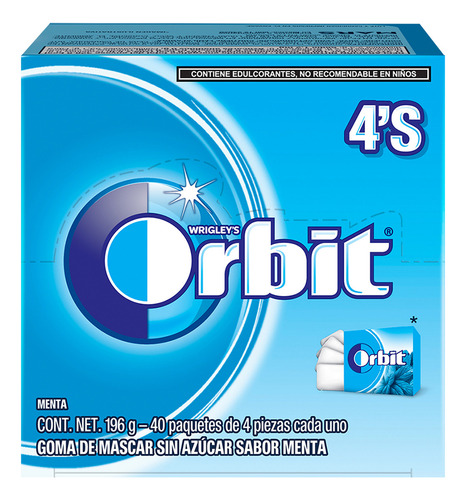 Orbit Menta Chicles De Menta Sin AzĂșcar Caja 40 Piezas