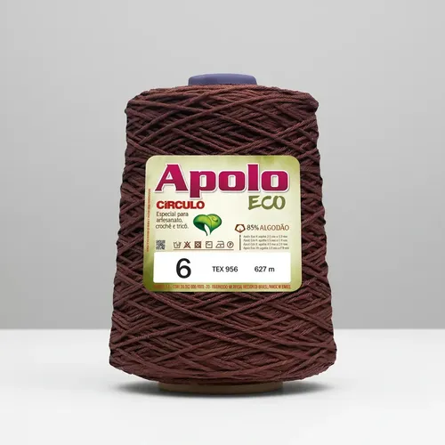 1 Novelo Barbante Apolo Eco 6 (610 Mt) - Circulo Cor 7496 - Telha
