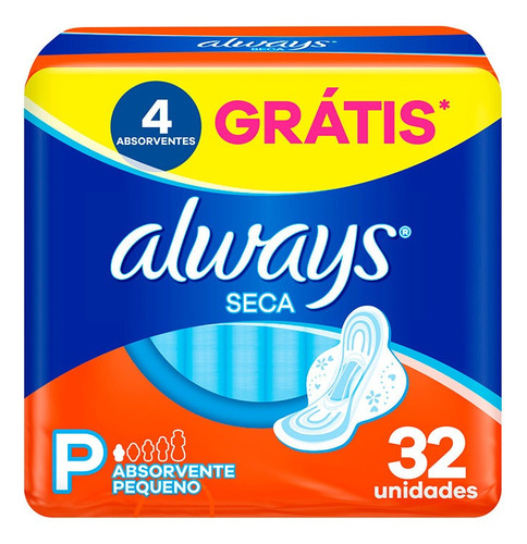 Absorvente Super Proteção Seca Com Abas 32 Unidades Always