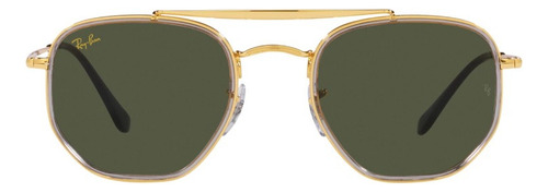 Óculos de sol unissex originais Ray Ban The Marshal Ii, cor verde, cor da moldura, dourado