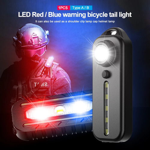 A Linterna Táctica Recargable Led Trasera Para Bicicleta Con