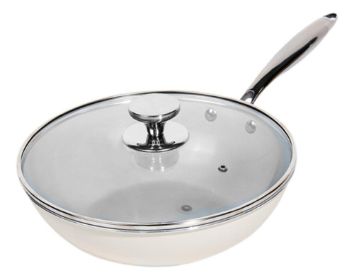 Wok Antiadherente Con Tapa Para Cocina De Inducción, M
