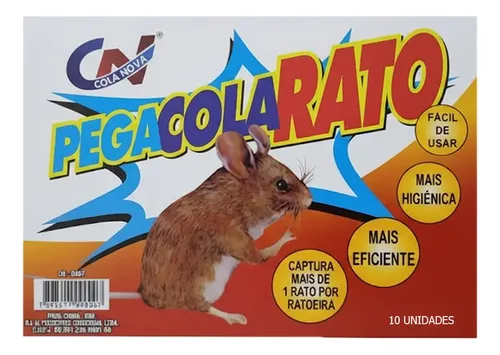 Kit 10 Cola Pega Rato Ratoeira Adesiva
