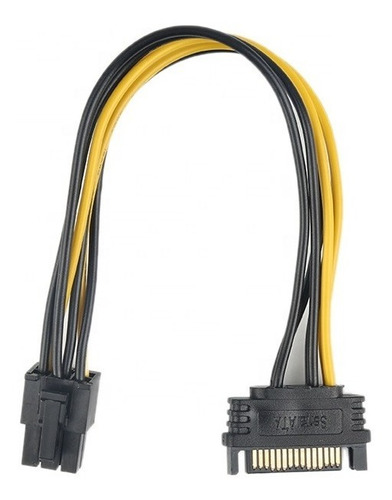 Cable Adaptador Corriente Video Sata 15 Pin A Pci-e 6 Pin