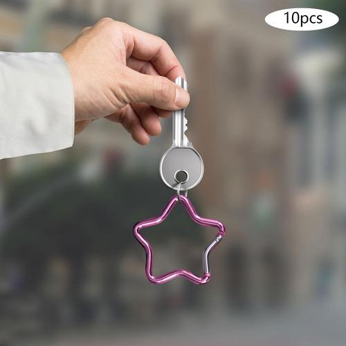 10x Mosquetón En Forma De Estrella De Cinco Rosa Claro