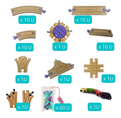 Tracks Pack 46 Tramos + Tren Didáctico Compatible Trencity