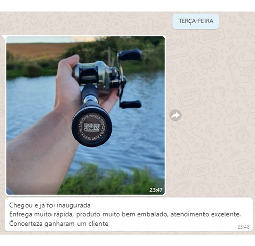 Vara Pesca Carretilha Carbono Marine Sports Lubina 168m 25lb