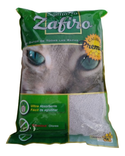 Arena Gatos Aglutinante Zafiro Lavanda Bentonita 8kg Tm