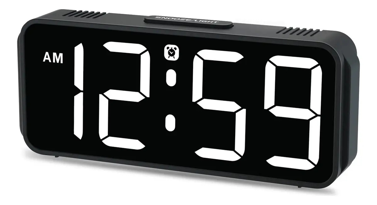 Peakeep Small Digital Alarm Clock For Bedrooms Bedside - Pl. Color White
