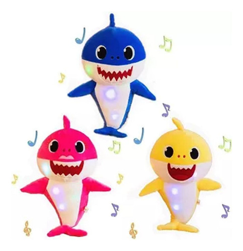 De Peluche Baby Shark 35cm Con Sonido Brillará 2024 Amarillo