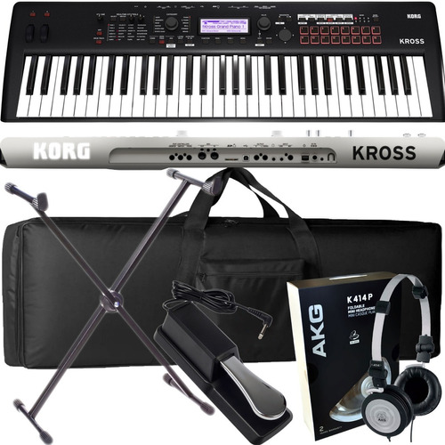 Teclado Korg Kross 2  Workstation+bag Luxo+ Suporte+akg K414