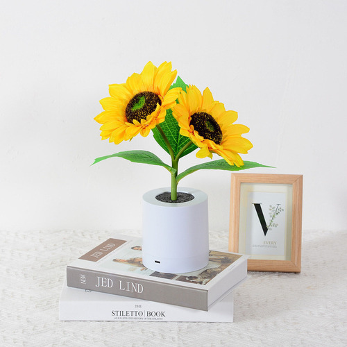Luz Nocturna De Simulación Led De Girasol Recargable