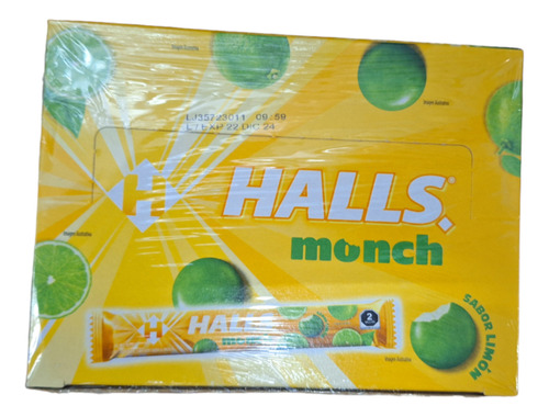  Halls Monch Caramelo Suave Confitado Sabor Limón 