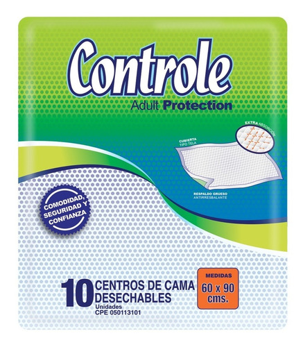 Imagen 2 de 4 de Centro De Cama Desechables Controle 10 Unidades.