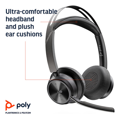 Auriculares Poly Voyager Focus 2 Uc Usb-a Bluetooth Con Micr