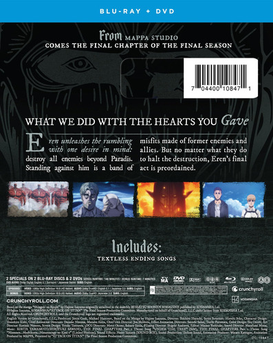 Dvd Attack On Titan Final Season The Final Chapters Part 3