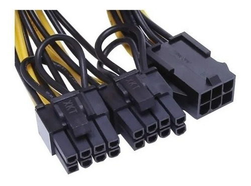 Imagen 2 de 3 de Cable Adaptador Splitter Pcie 6 A 2x 8 Pin (6+2) Minería