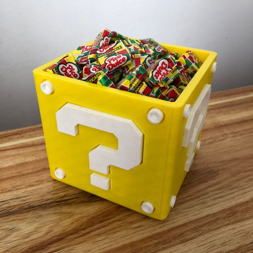 Caja Bloque Incognito Mario Bros Impresion 3d Pla Pixelados_