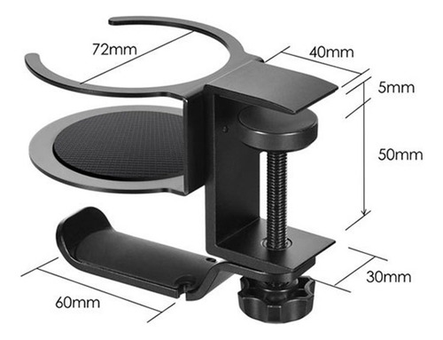 Soporte Para Auriculares Portavasos Debajo Del Escritorio