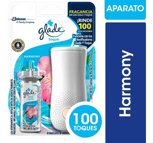 Aromatizador Glade Toque Harmony Aparato + Repuesto  Envio