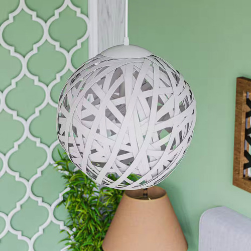 Lampara Colgante Candelabro De Techo 1 Luz 16'' Estructura Blanco
