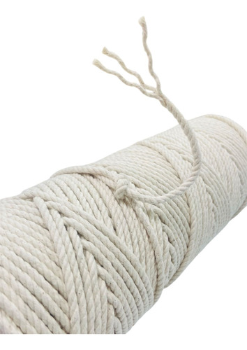 Corda 100% Algodão Torcido 3 Pernas 3mm X 50 Metros Macramê