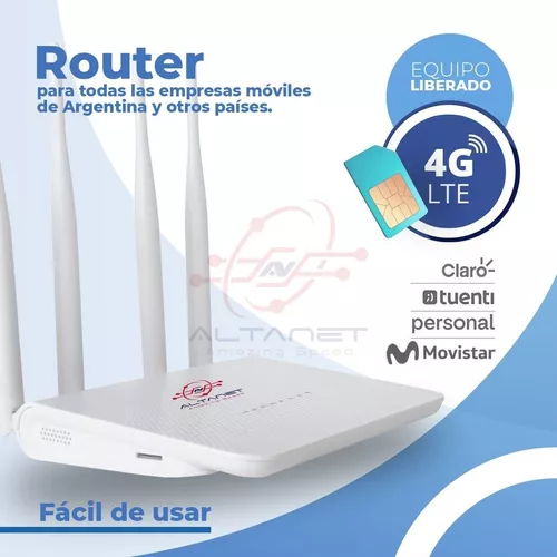 Modem Portatil Inalambrico 4g Rj45 + Chip De Internet Movil