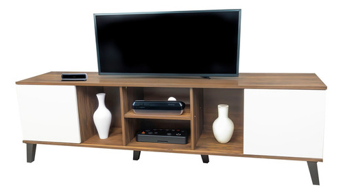 Mesa De Tv Moderno Bossa Galt Café Color Marrón