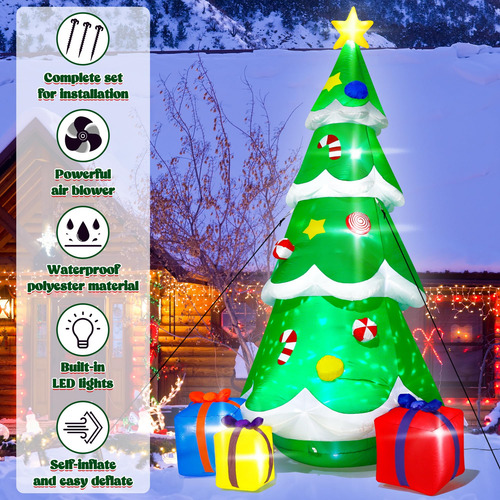 Árbol De Navidad Inflable 3.66 Metros Con Cajas Decorativas