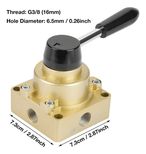 F Hv-03 G3/8 3 Posiciones 4 Vías Control De Flujo De Aire